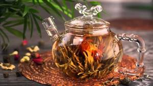 Связанный чай – цветок в бокале откроет новый вкус и аромат